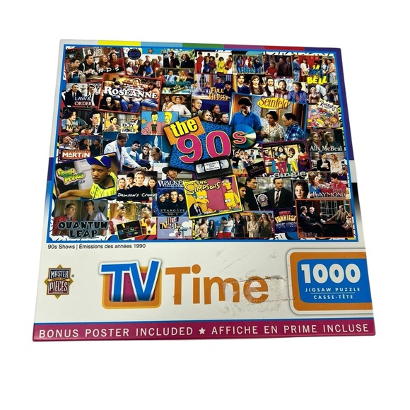 MasterPieces Other - MasterPieces TV Time The 90s Shows 1000-Piece Jigsaw Puzzle w/ Bonus Poster
